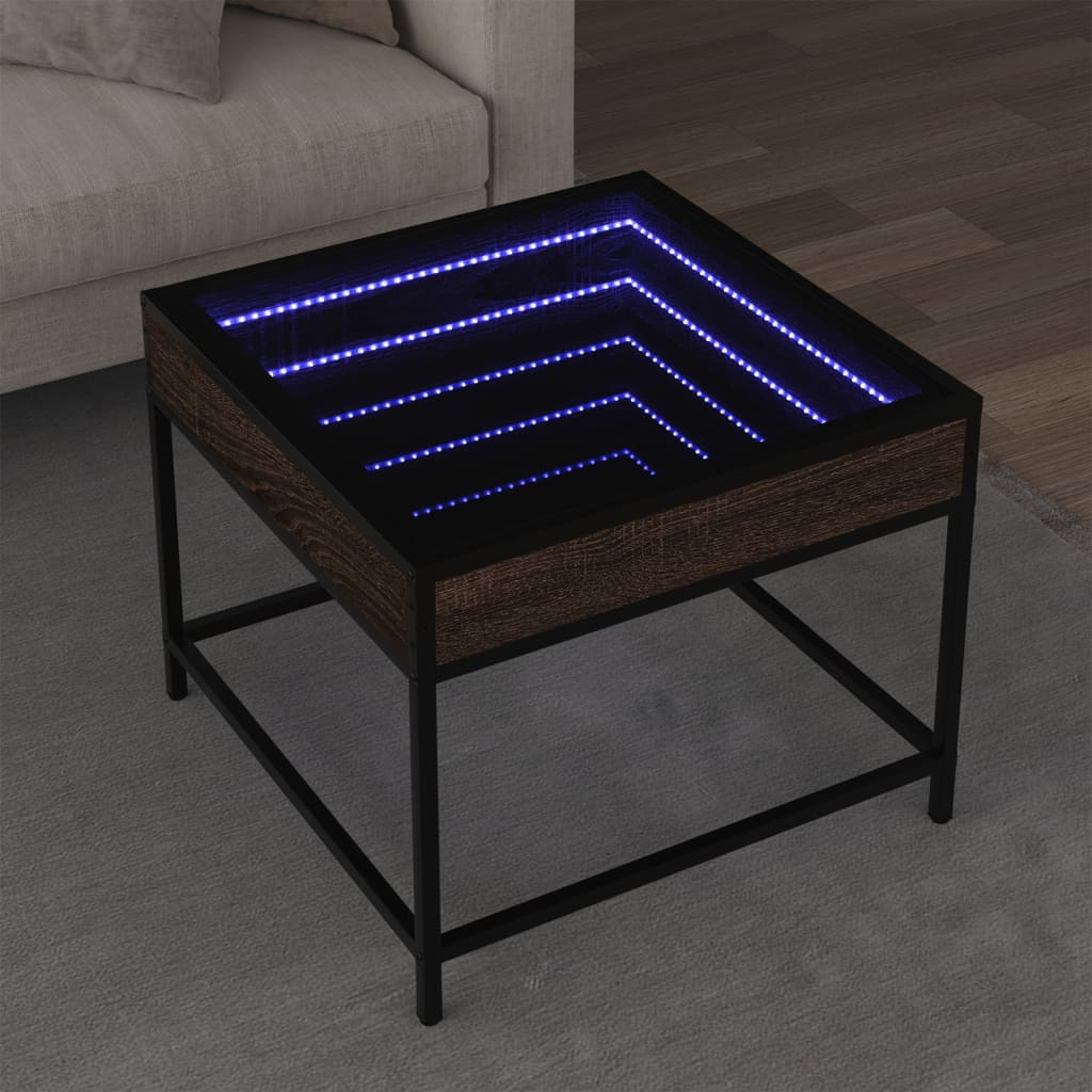 Mesa de centro con Infinity LED blanco 40x40x50 cm