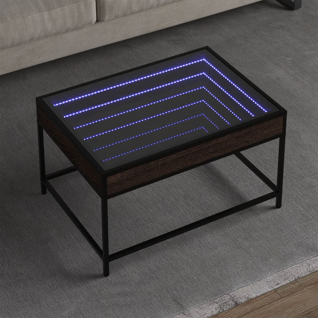 Mesa de centro con Infinity LED blanco 40x40x50 cm