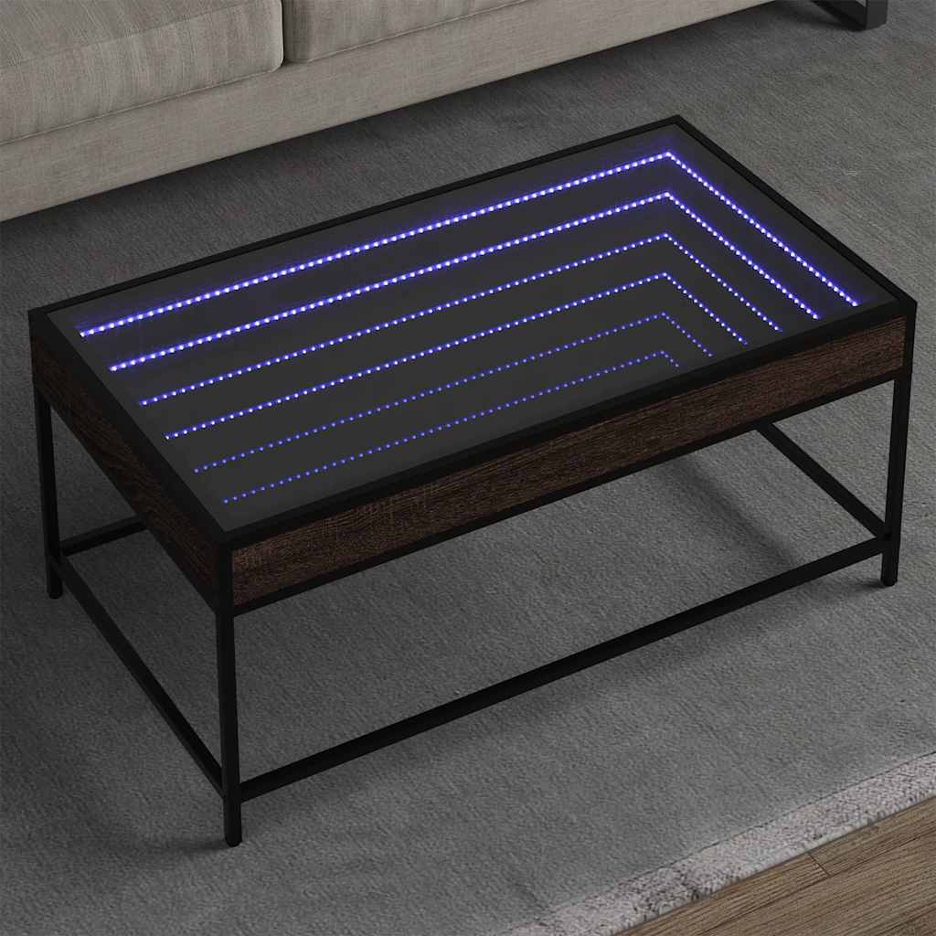Mesa de centro con Infinity LED blanco 40x40x50 cm