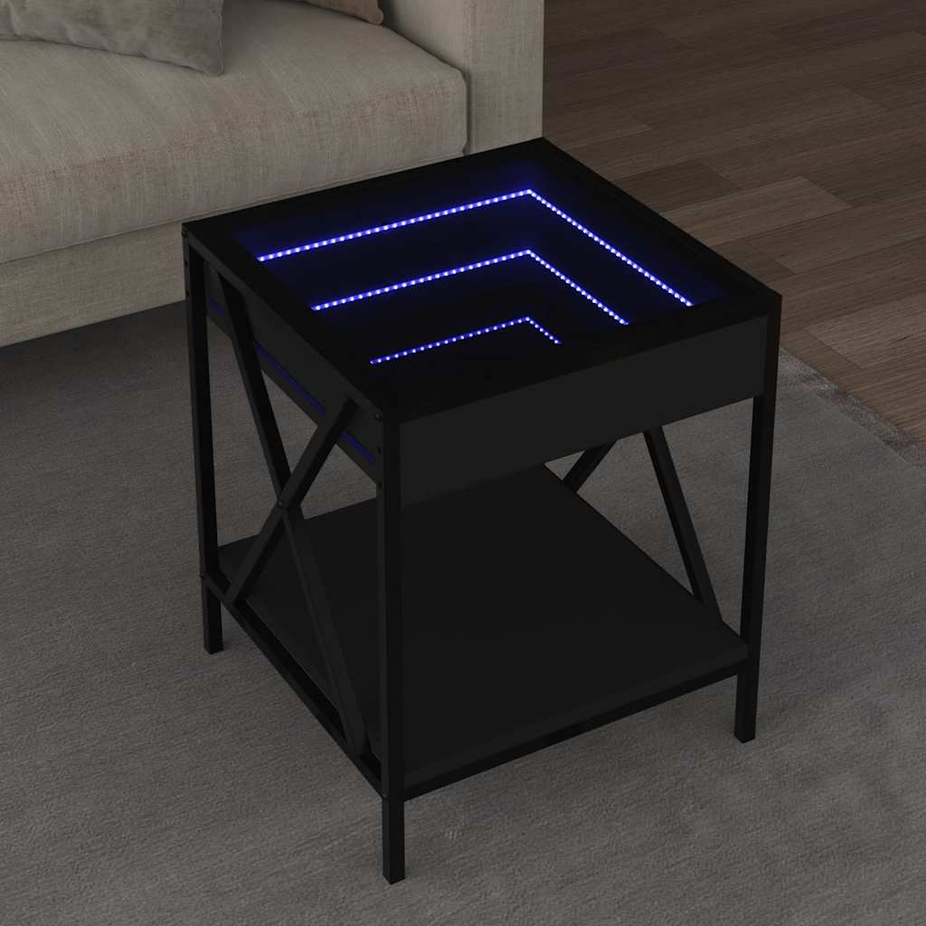 Mesa de centro con Infinity LED blanco 40x40x50 cm