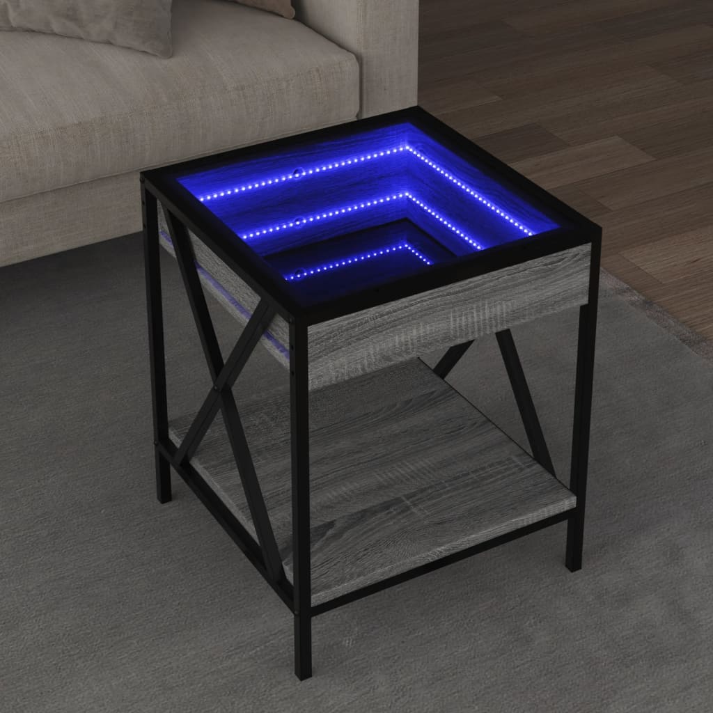 Mesa de centro con Infinity LED blanco 40x40x50 cm