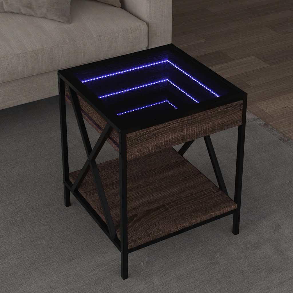 Mesa de centro con Infinity LED blanco 40x40x50 cm