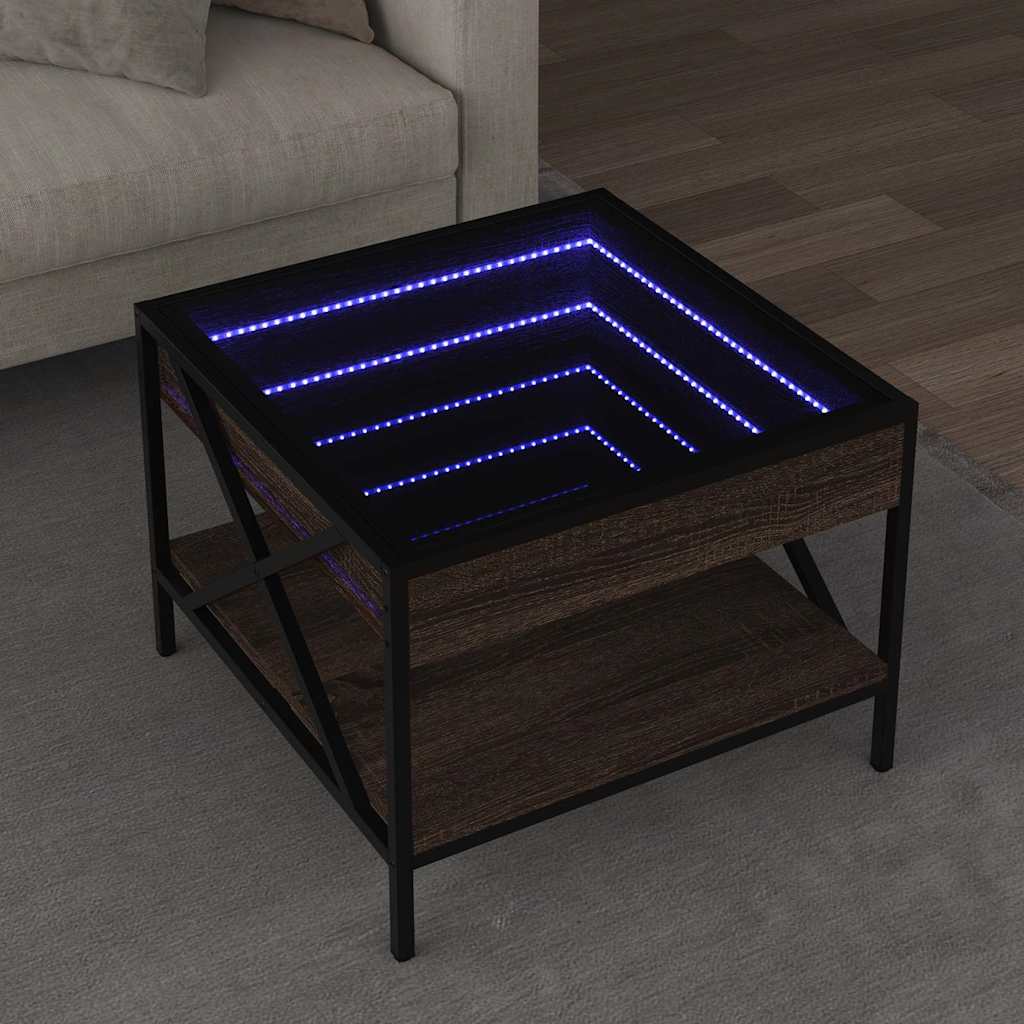 Mesa de centro con Infinity LED blanco 40x40x50 cm
