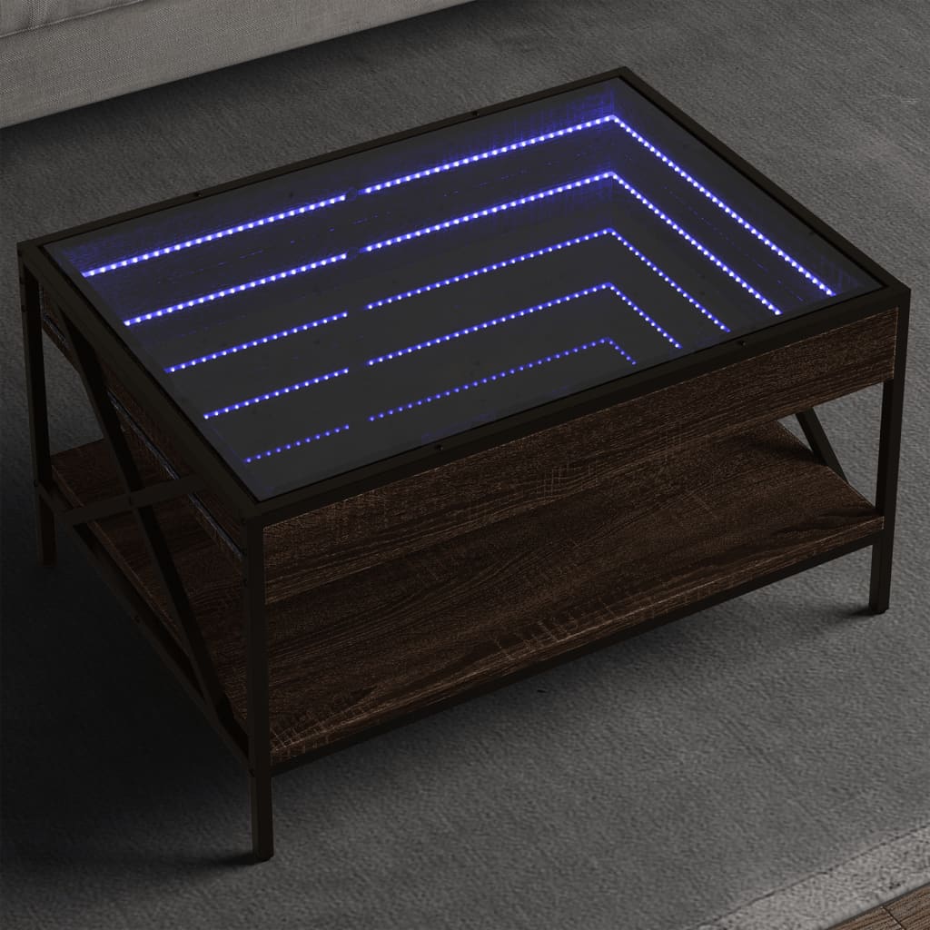 Mesa de centro con Infinity LED blanco 40x40x50 cm