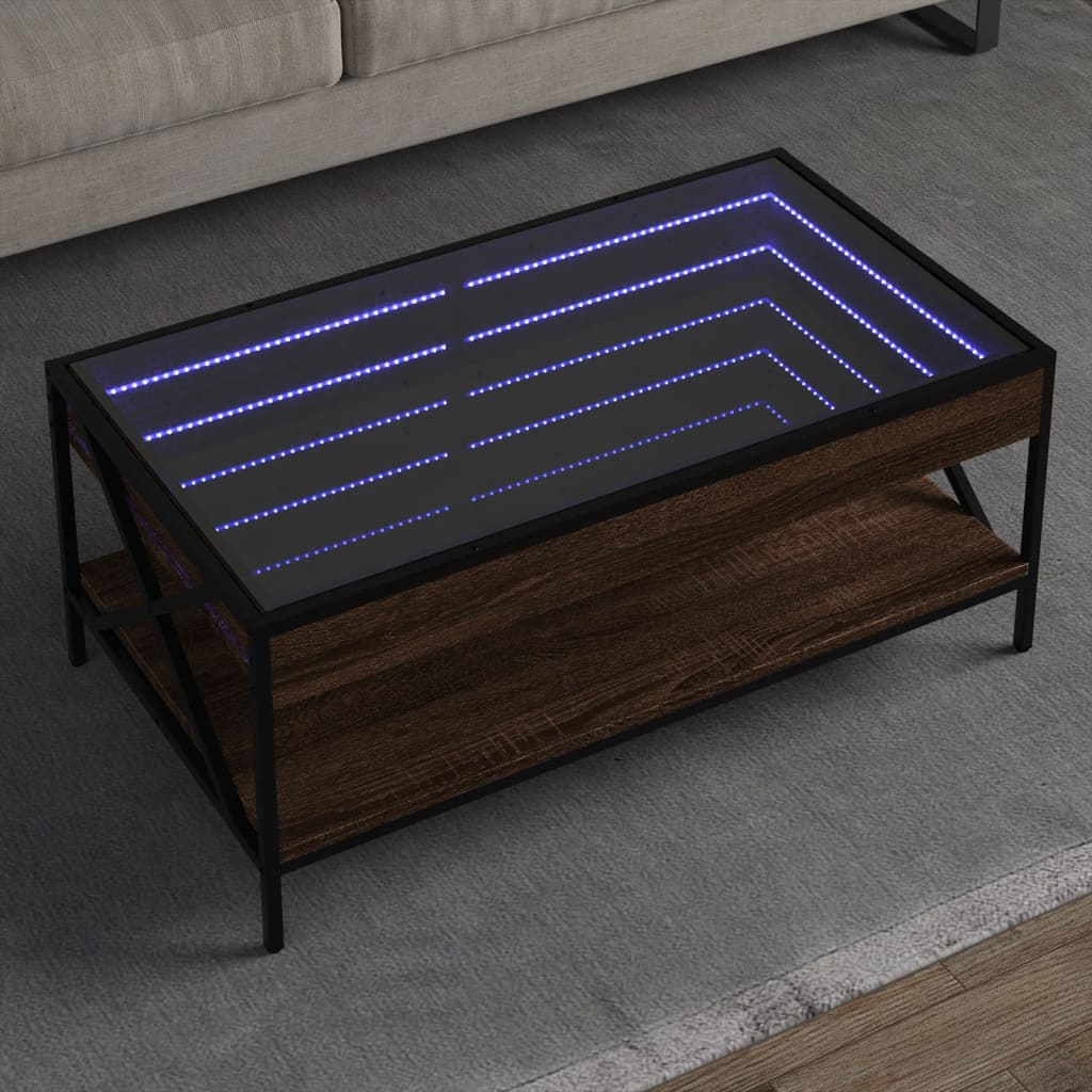 Mesa de centro con Infinity LED blanco 40x40x50 cm