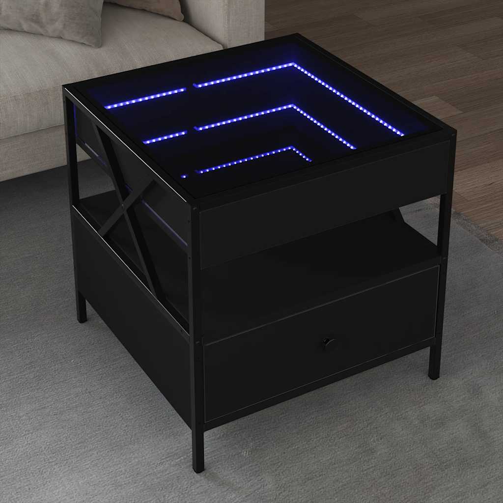 Mesa de centro con Infinity LED blanco 40x40x50 cm