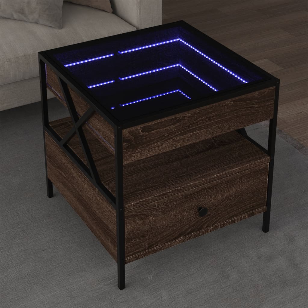 Mesa de centro con Infinity LED blanco 40x40x50 cm