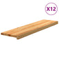 Peldaños de escalera 12 uds madera maciza 70x30x2 cm