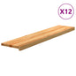 Peldaños de escalera 12 uds madera maciza 70x30x2 cm