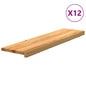 Peldaños de escalera 12 uds madera maciza 70x30x2 cm