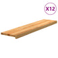 Peldaños de escalera 12 uds madera maciza 70x30x2 cm