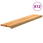 Peldaños de escalera 12 uds madera maciza 70x30x2 cm