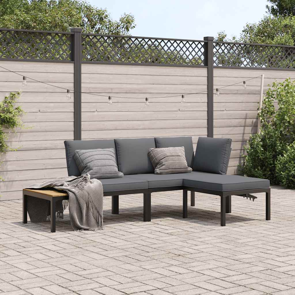 Set de sofás de jardín con cojines 13 piezas ratán PE marrón