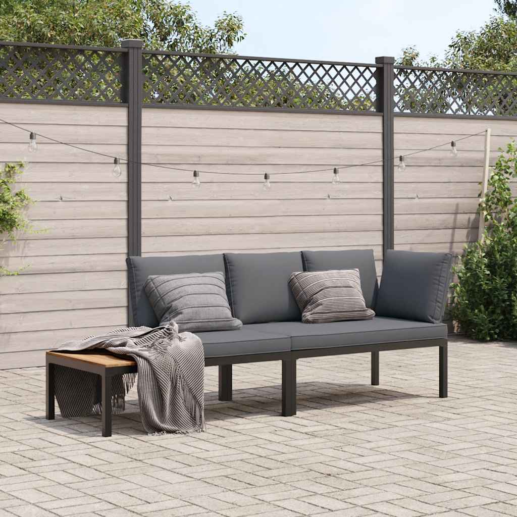 Set de sofás de jardín con cojines 13 piezas ratán PE marrón