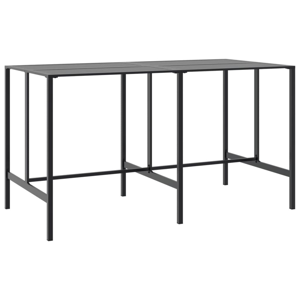 Juego de mesa alta y taburetes de jardín 11 piezas acero negro