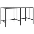 Juego de mesa alta y taburetes de jardín 11 piezas acero negro