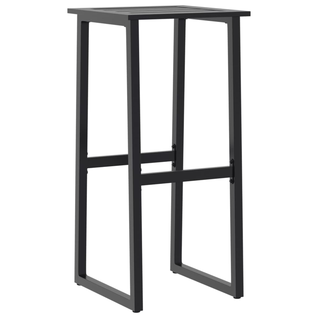 Juego de mesa alta y taburetes de jardín 11 piezas acero negro