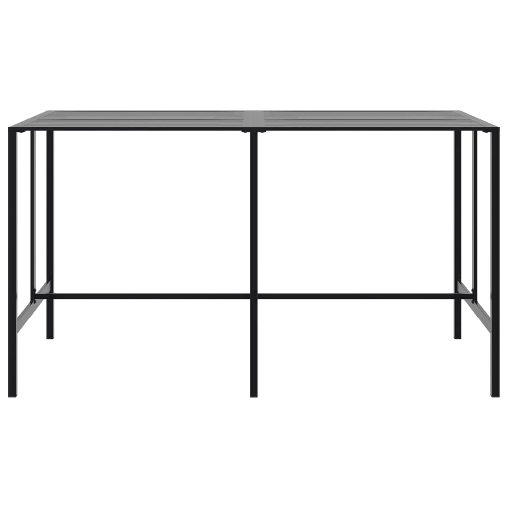 Juego de mesa alta y taburetes de jardín 11 piezas acero negro