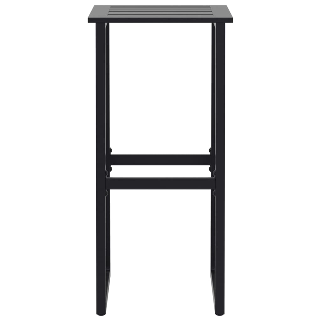 Juego de mesa alta y taburetes de jardín 11 piezas acero negro