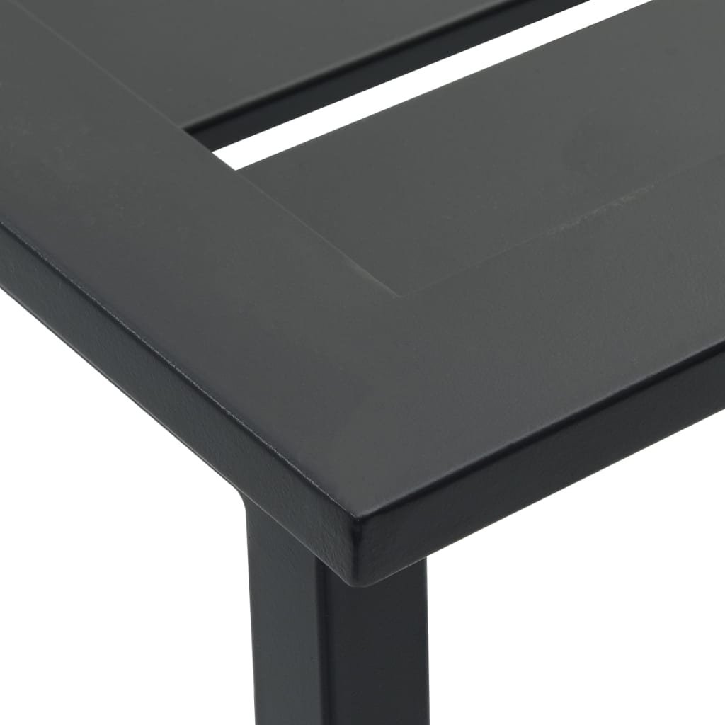 Juego de mesa alta y taburetes de jardín 11 piezas acero negro