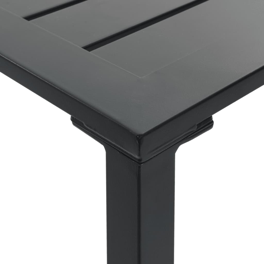 Juego de mesa alta y taburetes de jardín 11 piezas acero negro