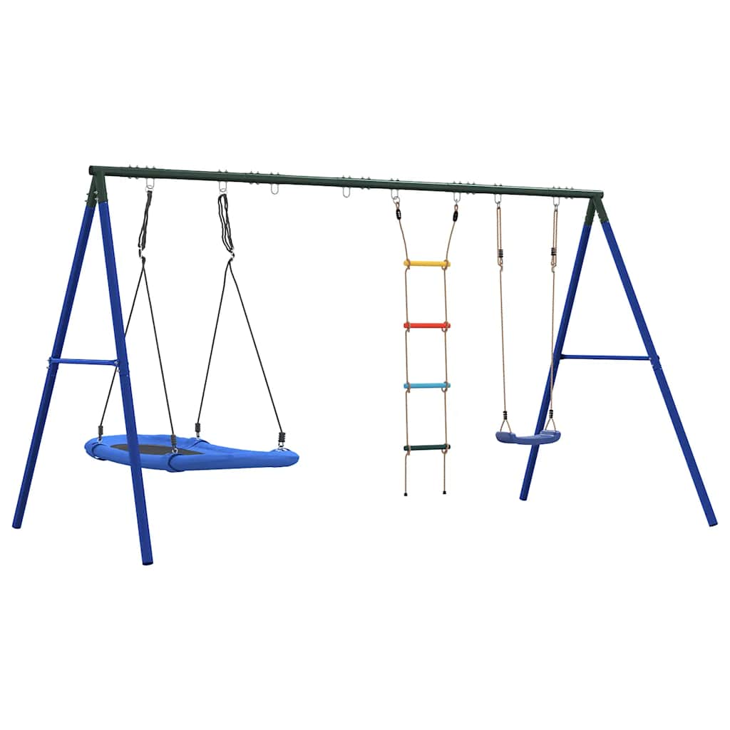 Juego de columpios con columpio, escalera y columpio nido