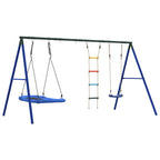 Juego de columpios con columpio, escalera y columpio nido