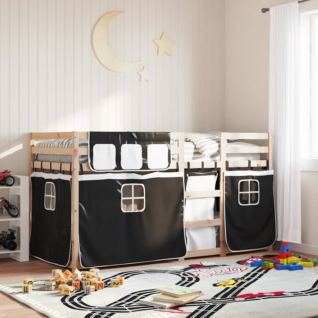 Cama con techo madera maciza de pino blanco 80x200 cm