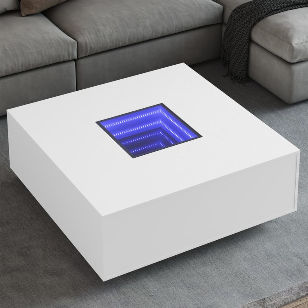 Mesa de centro con Infinity LED blanco 40x40x50 cm