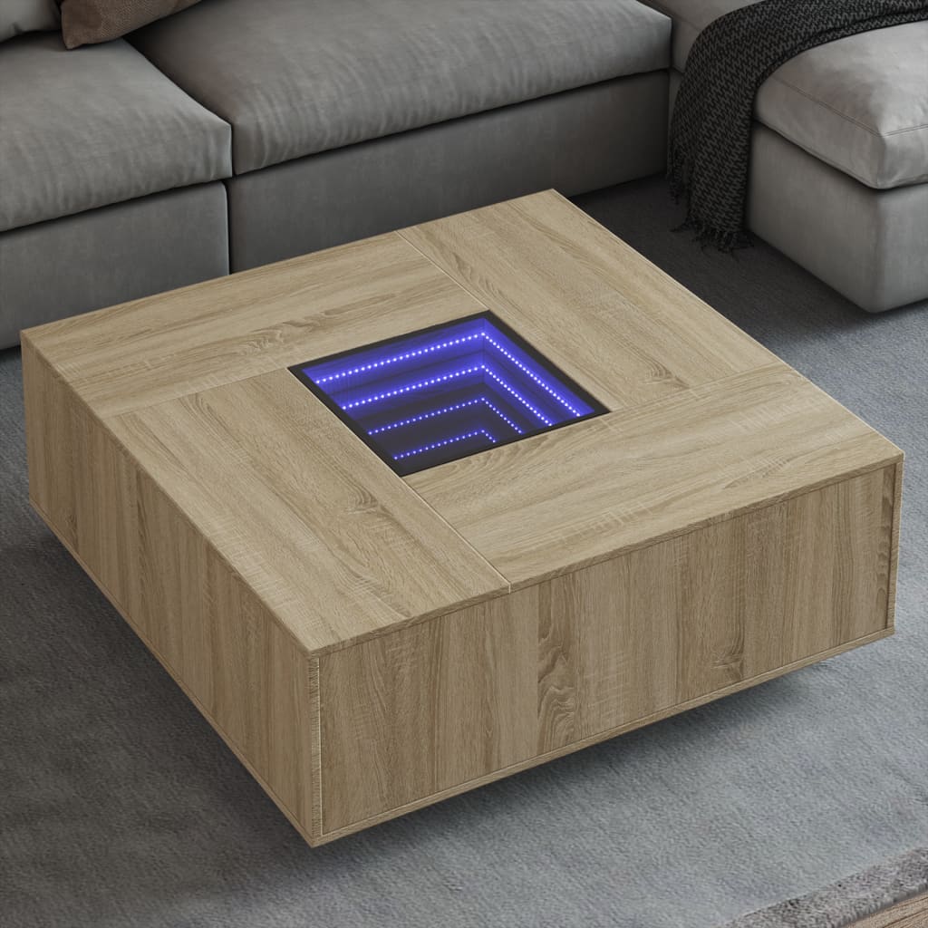 Mesa de centro con Infinity LED blanco 40x40x50 cm