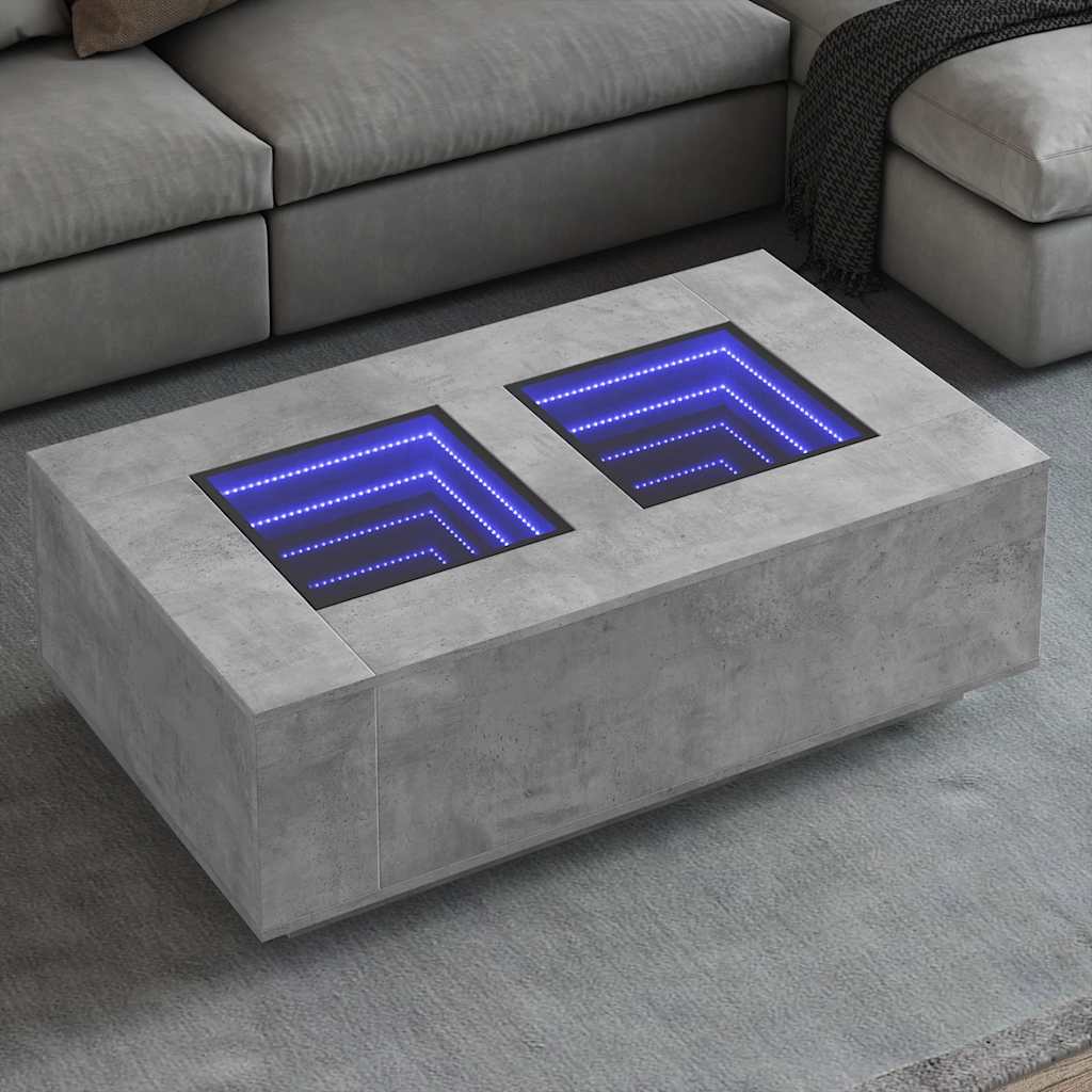 Mesa de centro con Infinity LED blanco 40x40x50 cm