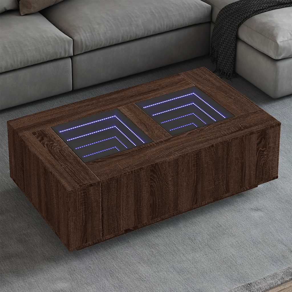 Mesa de centro con Infinity LED blanco 40x40x50 cm