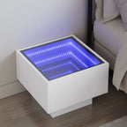 Mesa de centro con Infinity LED gris Sonoma 40x40x30 cm