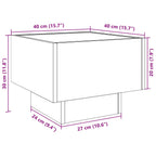 Mesa de centro con Infinity LED gris Sonoma 40x40x30 cm
