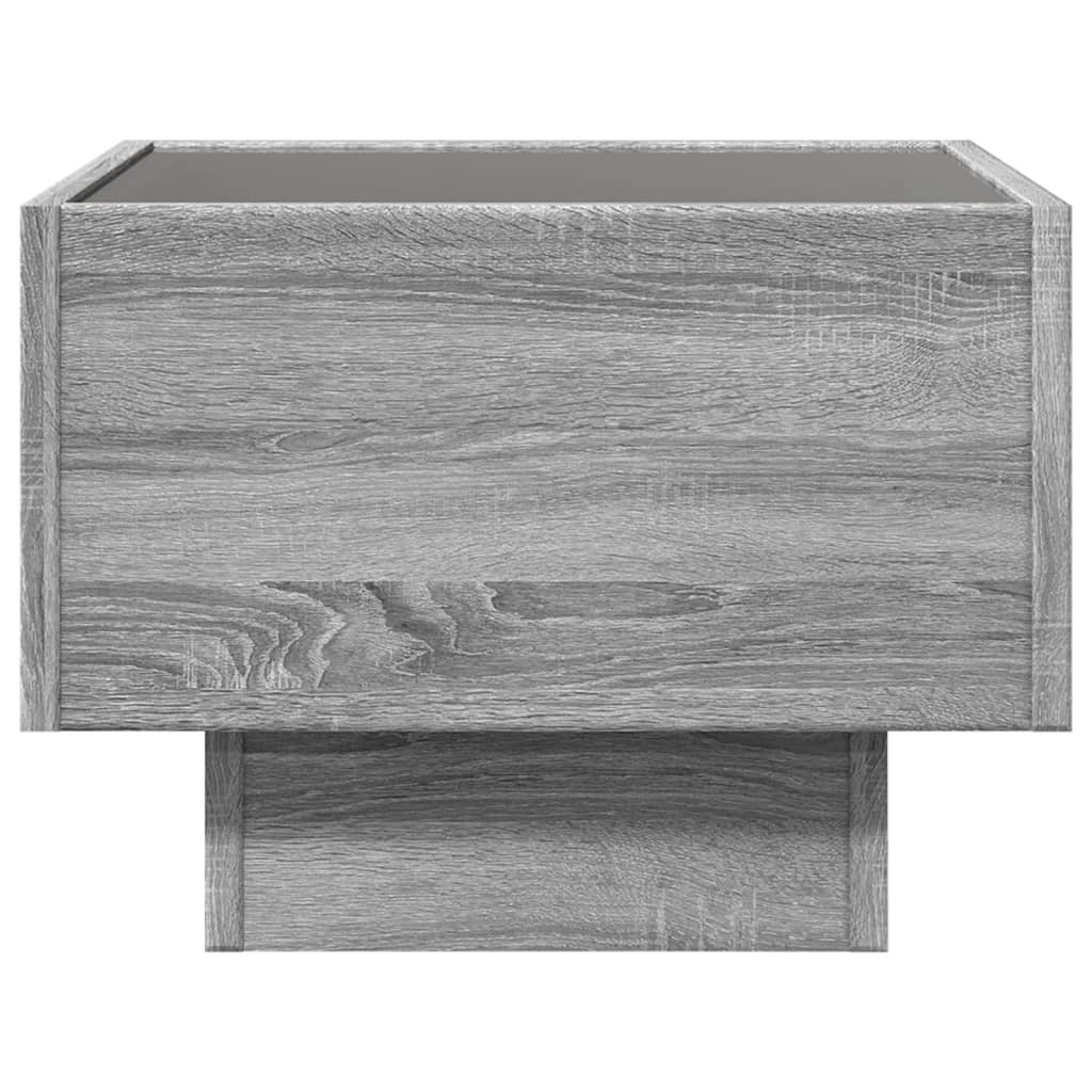 Mesa de centro con Infinity LED gris Sonoma 40x40x30 cm