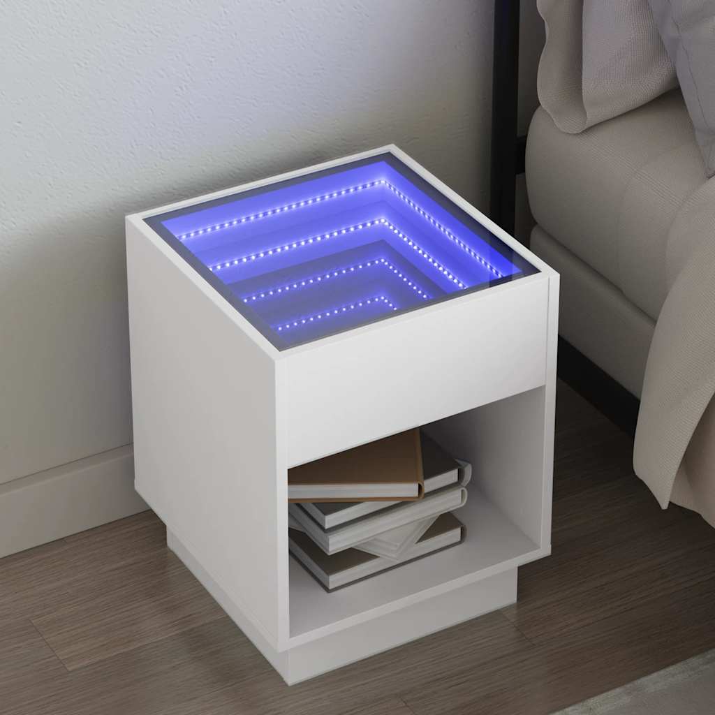 Mesa de centro con Infinity LED gris Sonoma 40x40x30 cm