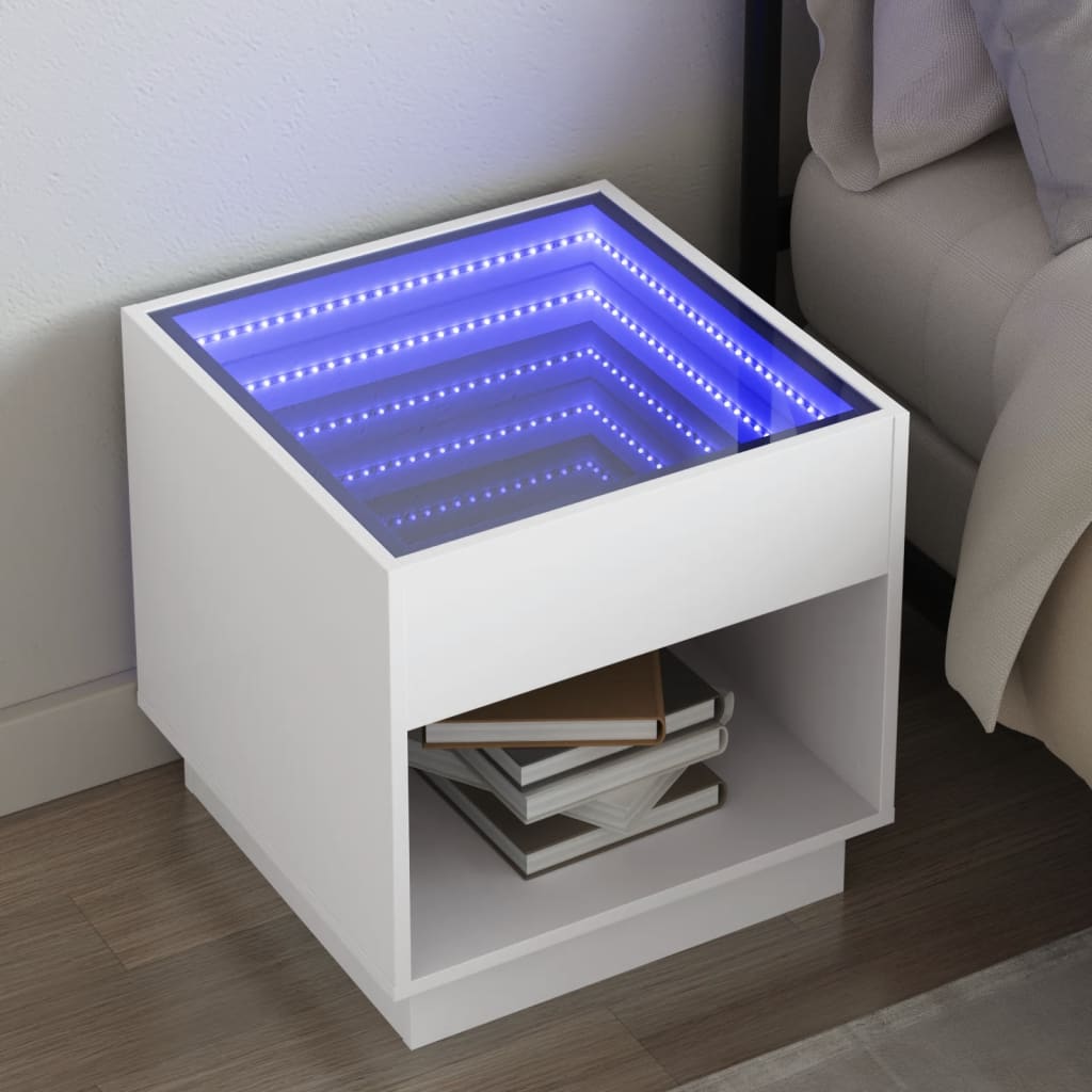 Mesa de centro con Infinity LED gris Sonoma 40x40x30 cm
