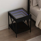 Mesa de centro con Infinity LED gris Sonoma 40x40x30 cm