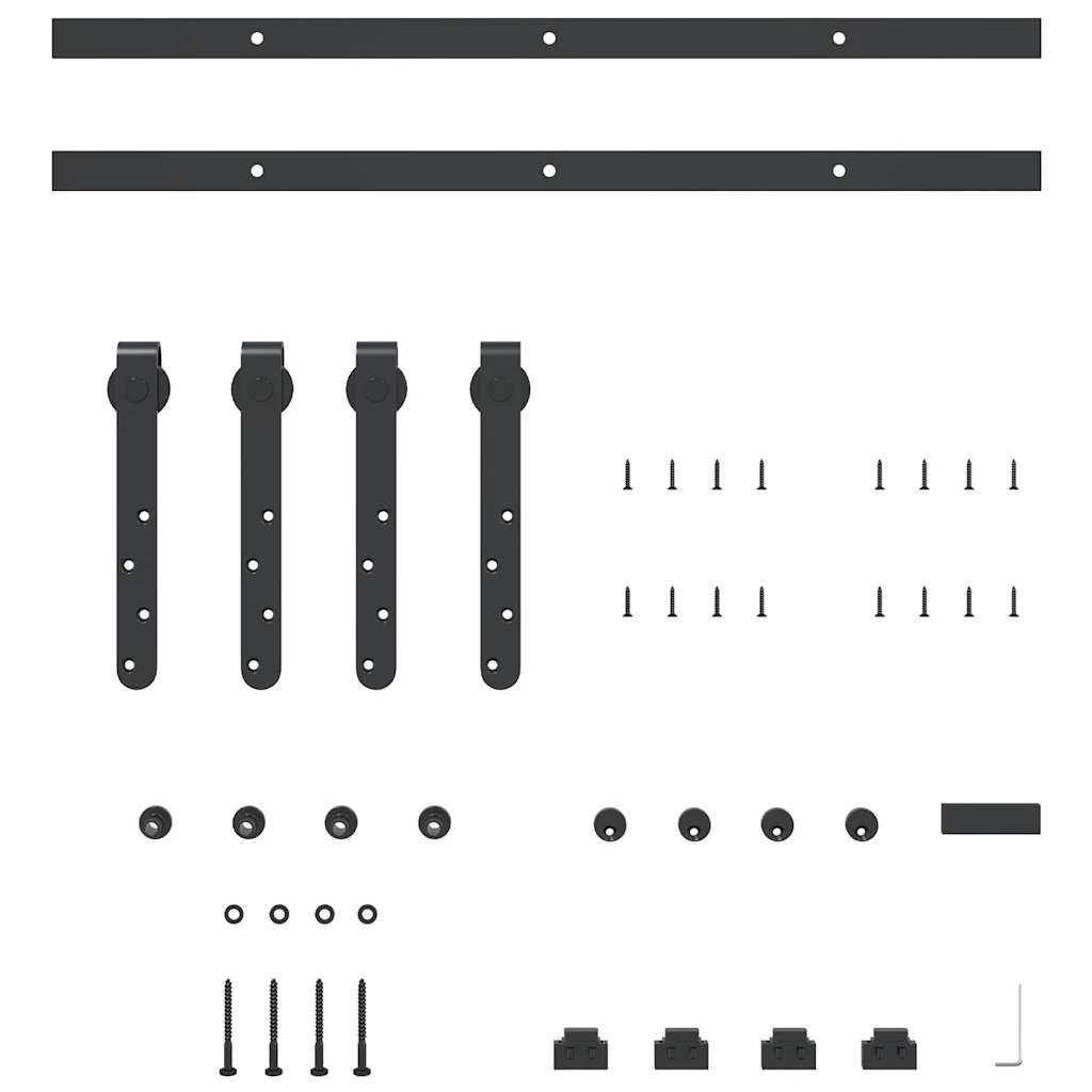 Kit de puerta corredera de armario acero carbono 122 cm