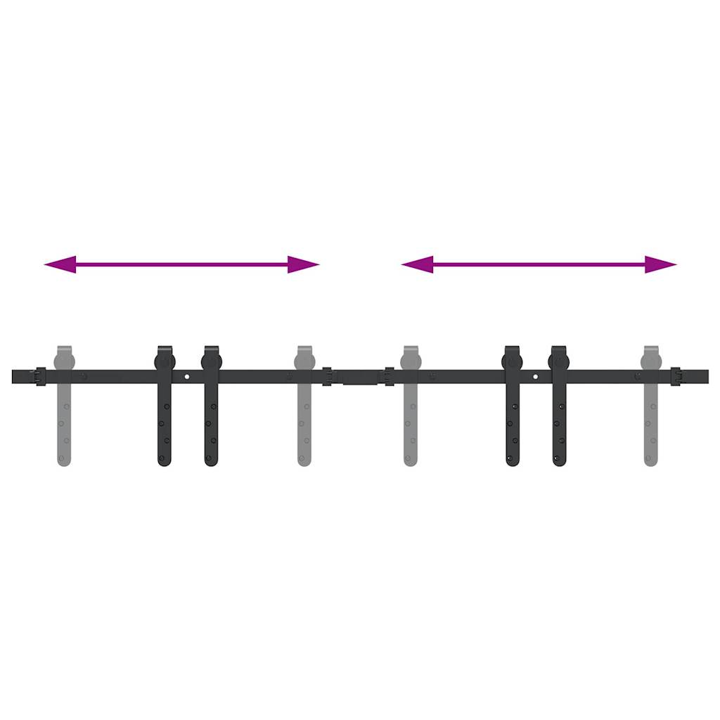 Kit de puerta corredera de armario acero carbono 122 cm