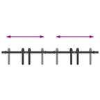 Kit de puerta corredera de armario acero carbono 122 cm