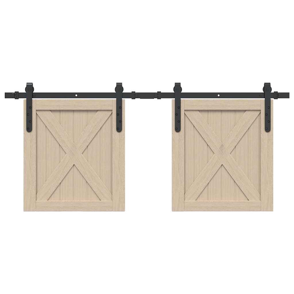 Kit de puerta corredera de armario acero carbono 122 cm
