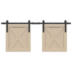 Kit de puerta corredera de armario acero carbono 122 cm