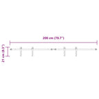 Kit de puerta corredera de armario acero carbono 200 cm