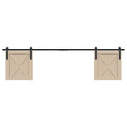 Kit de puerta corredera de armario acero carbono 200 cm