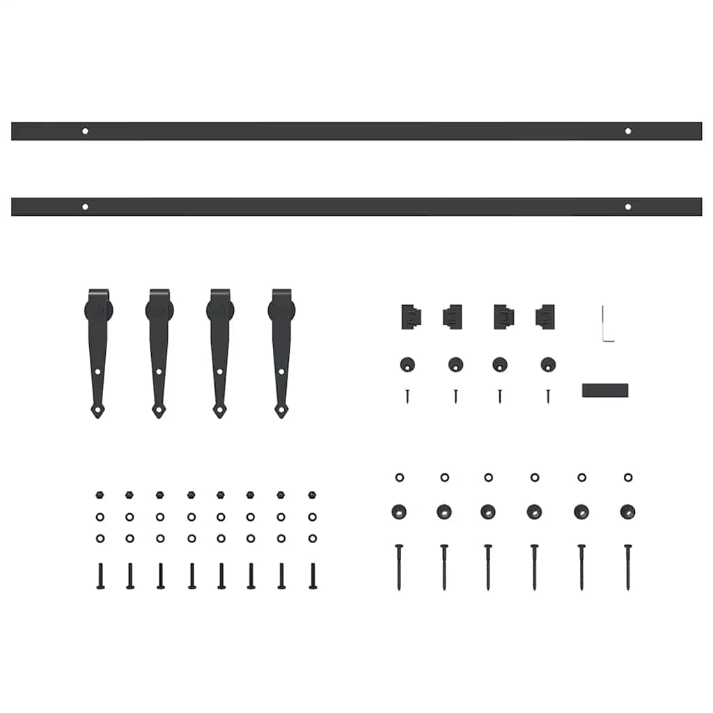Kit de puerta corredera de armario acero carbono 183 cm