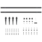 Kit de puerta corredera de armario acero carbono 183 cm