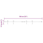 Kit de puerta corredera de armario acero carbono 183 cm
