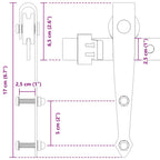 Kit de puerta corredera de armario acero carbono 183 cm