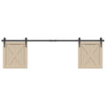 Kit de puerta corredera de armario acero carbono 183 cm